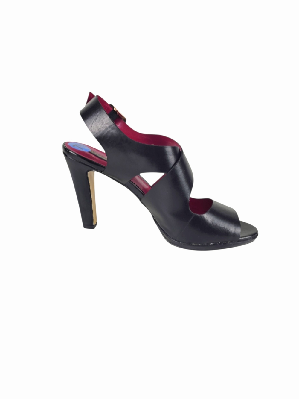 Bandolino Ludlow Crisscross Black Leather Slingback Heels - Picture 3 of 15